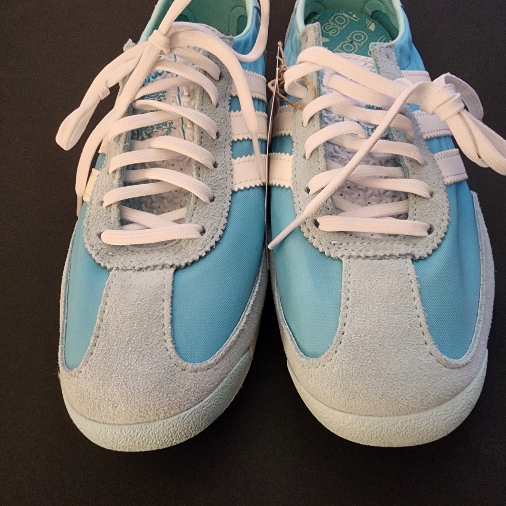 Adidas Women's Light Blue and White Sneakers - Picture 12 of 14